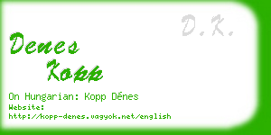 denes kopp business card
